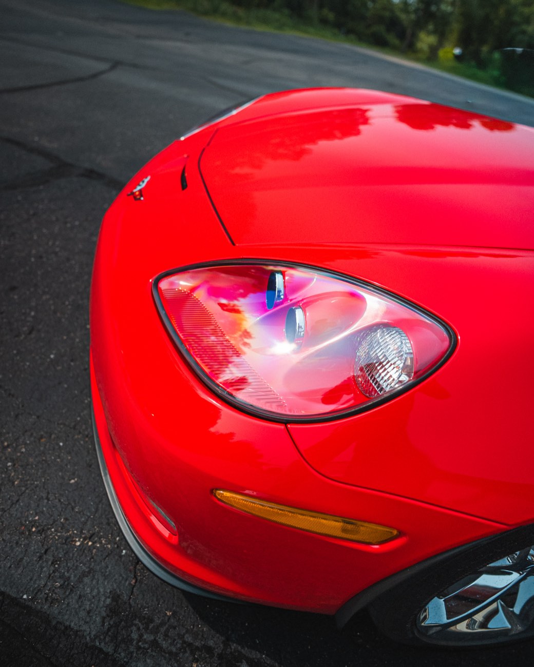 Red Corvette Grand Sport paint protection film at Eau Claire Auto Detail